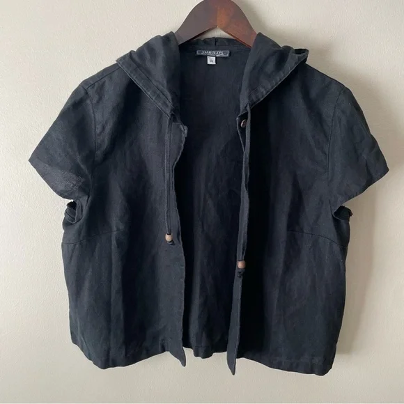 VINTAGE HAROLD’S 100% Linen Single Button Short Sleeve Cardigan - Picture 2 of 6